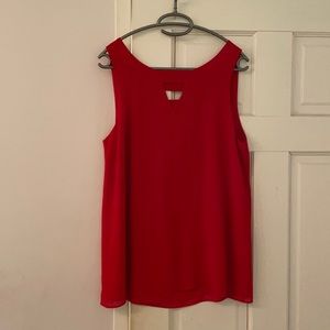 Red Sleeveless Blouse